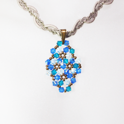 Pendant 45cm - Marissa Rhombus S-Khaki Braid - Pendant 45cm - Laiton bronze